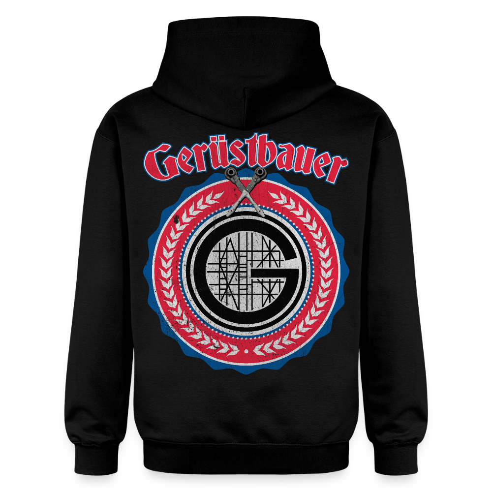 Gerüstbauer Ratschen Zunftw. -  Midweight Hoodie Brust + Rücken - Schwarz