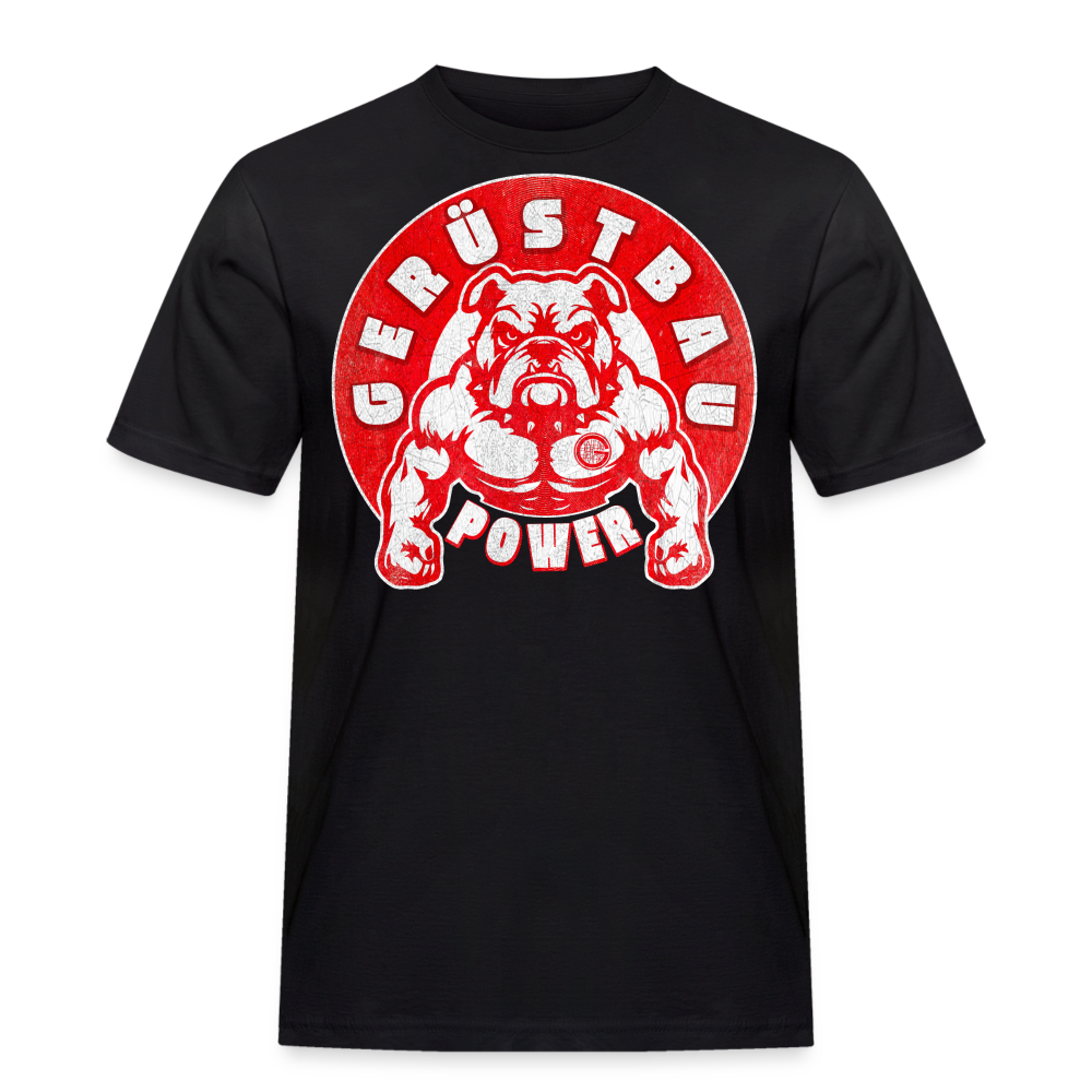 Gerüstbau Power Red - Workwear T-Shirt - Schwarz geruestbauershop.de