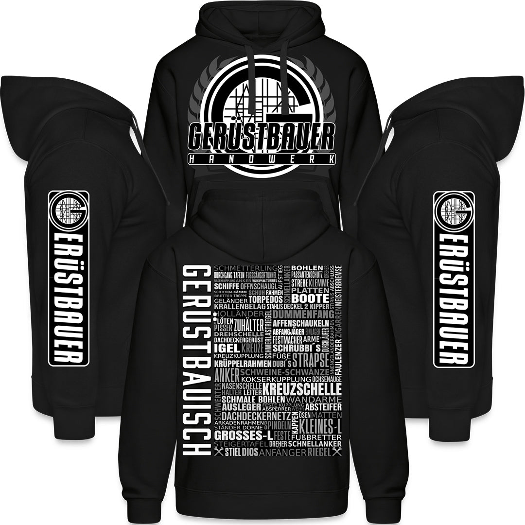 Gerüstbauer Handwerk Fullprint Hoodie www.geruestbauershop.de