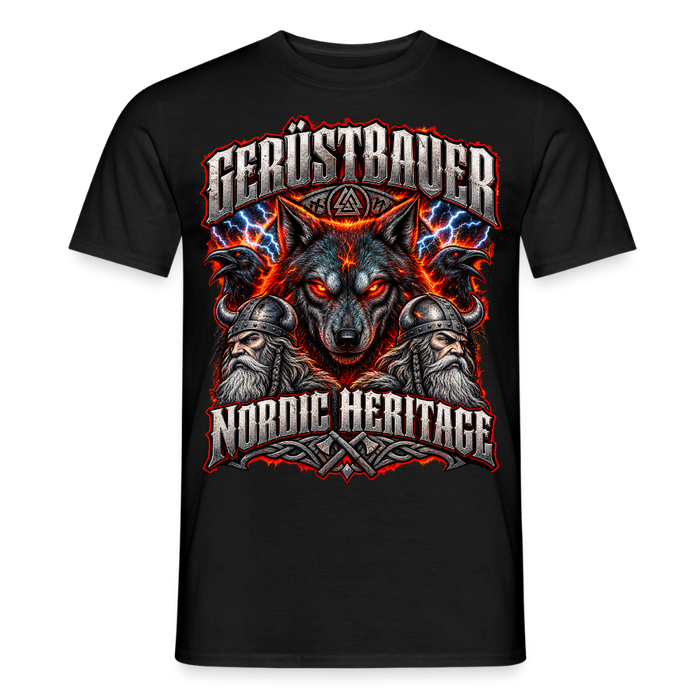 Gerüstbauer Nordic Heritage – Wolf & Blitz - Männer T-Shirt