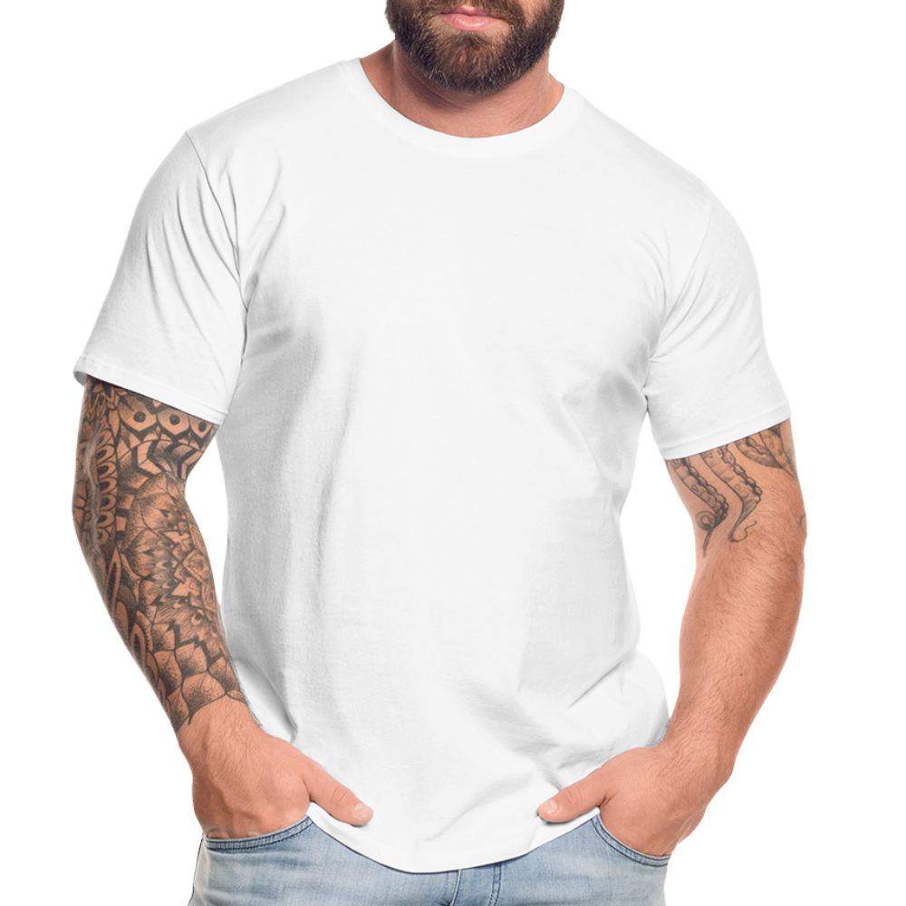 Gerüstbauer Premium T-Shirt Backprint - weiß