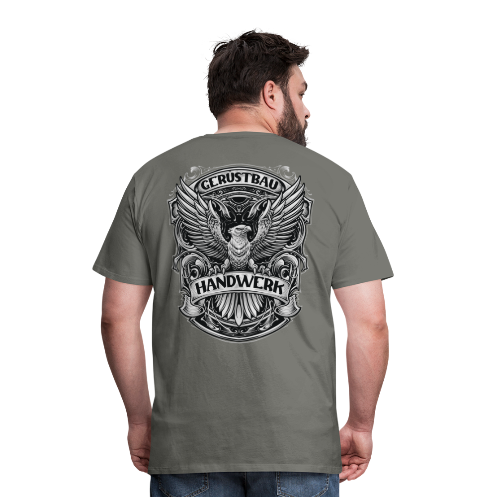 Gerüstbau Handwerk Premium T-Shirt Rückendruck - Asphalt
