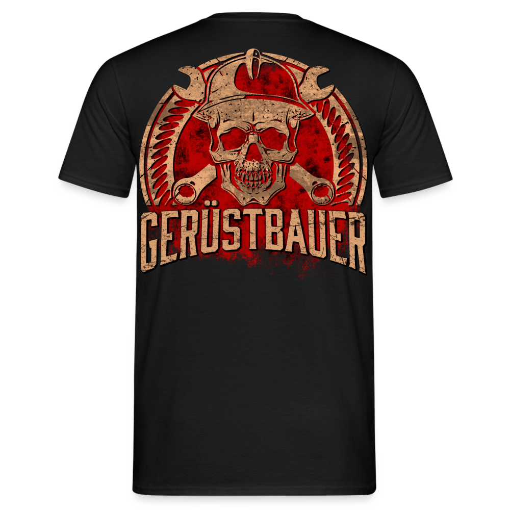 Gerüstbauer Männer T-Shirt / Rückendruck - Schwarz