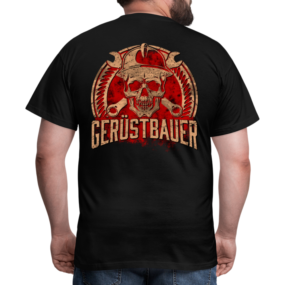 Gerüstbauer Männer T-Shirt / Rückendruck - Schwarz