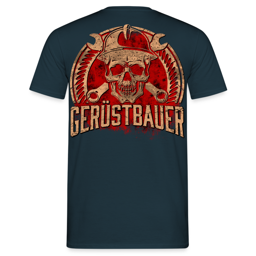 Gerüstbauer Männer T-Shirt / Rückendruck - Navy