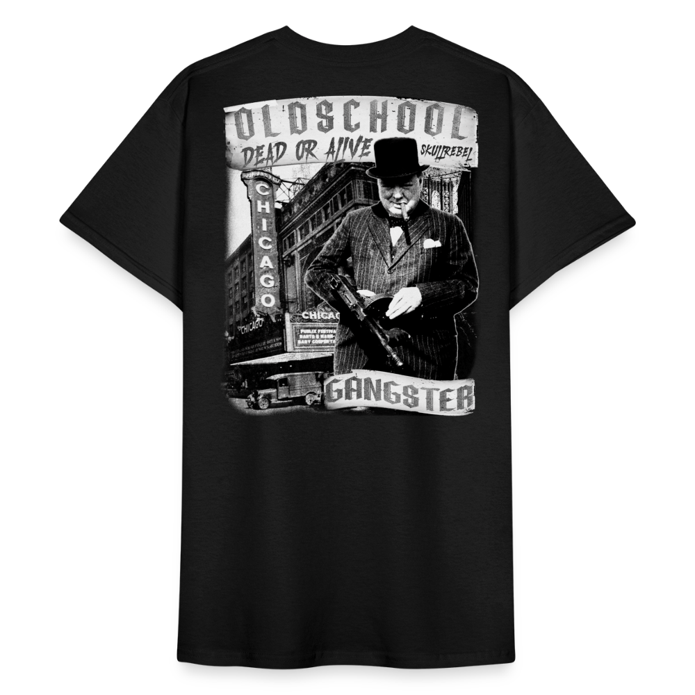 SkullRebel Oldschool Gangster Heavy T-Shirt - Schwarz