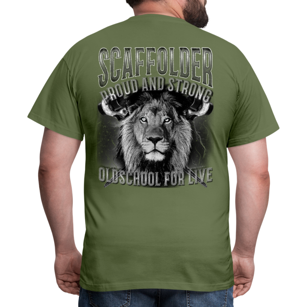 Scaffolder Männer T-Shirt - Rückendruck - Militärgrün