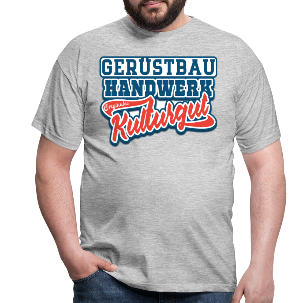 Gerüstbau Originales Kulturgut - Männer T-Shirt - Grau meliert