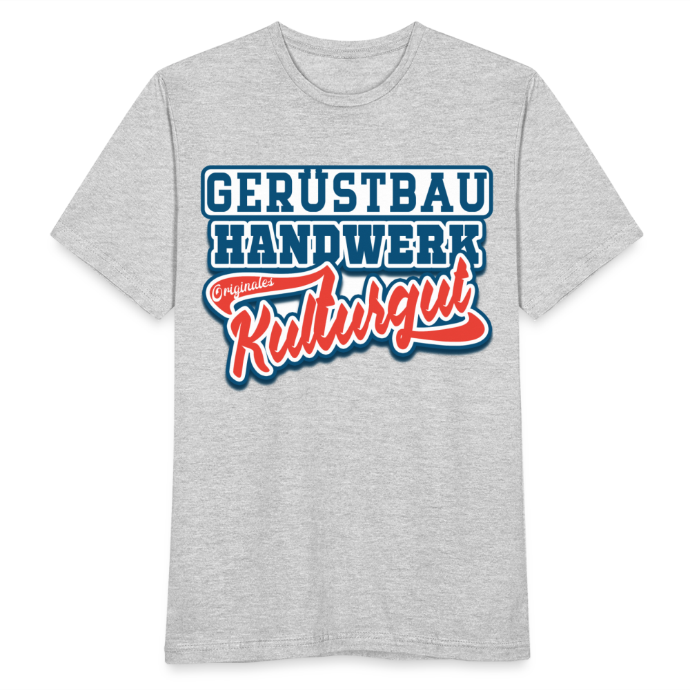 Gerüstbau Originales Kulturgut - Männer T-Shirt - Grau meliert