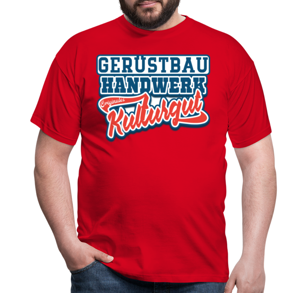 Gerüstbau Originales Kulturgut - Männer T-Shirt - Rot