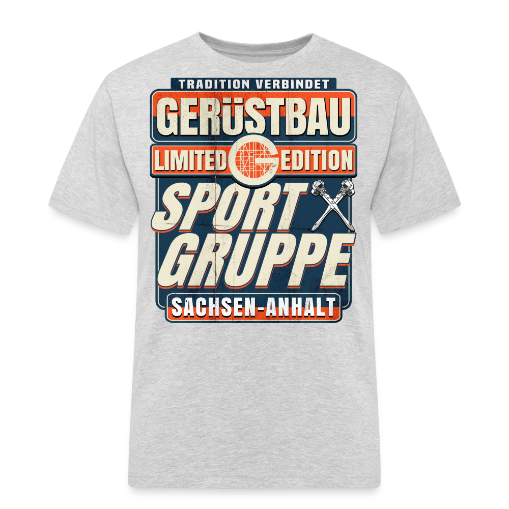 Sportgruppe Sachsen Anhalt Gerüstbauer T-Shirt - Grau meliert