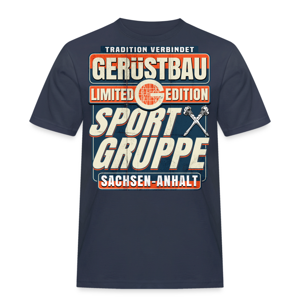 Sportgruppe Sachsen Anhalt Gerüstbauer T-Shirt - Navy