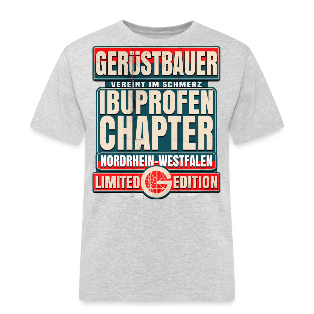 Ibuprofen Chapter Nordrhein Westfalen Gerüstbauer T-Shirt - Grau meliert