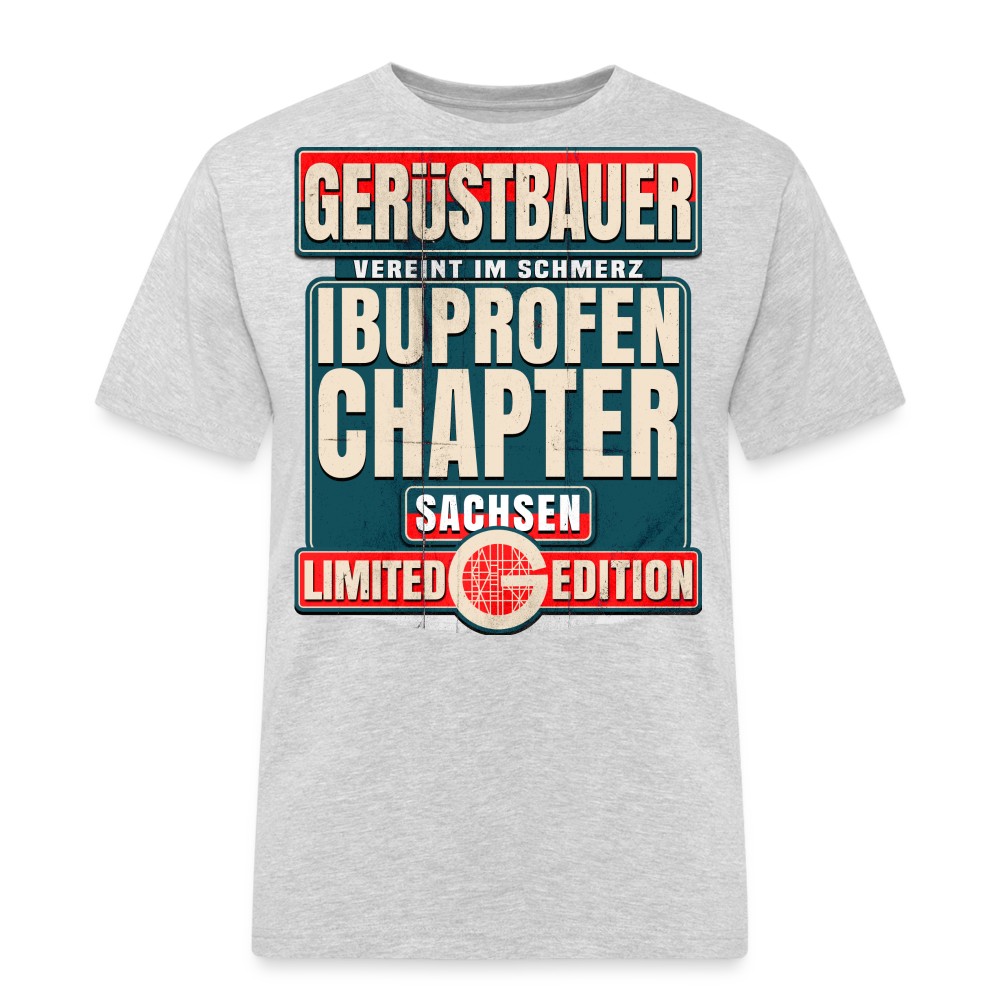 Ibuprofen Chapter Sachsen Gerüstbauer T-Shirt - Grau meliert