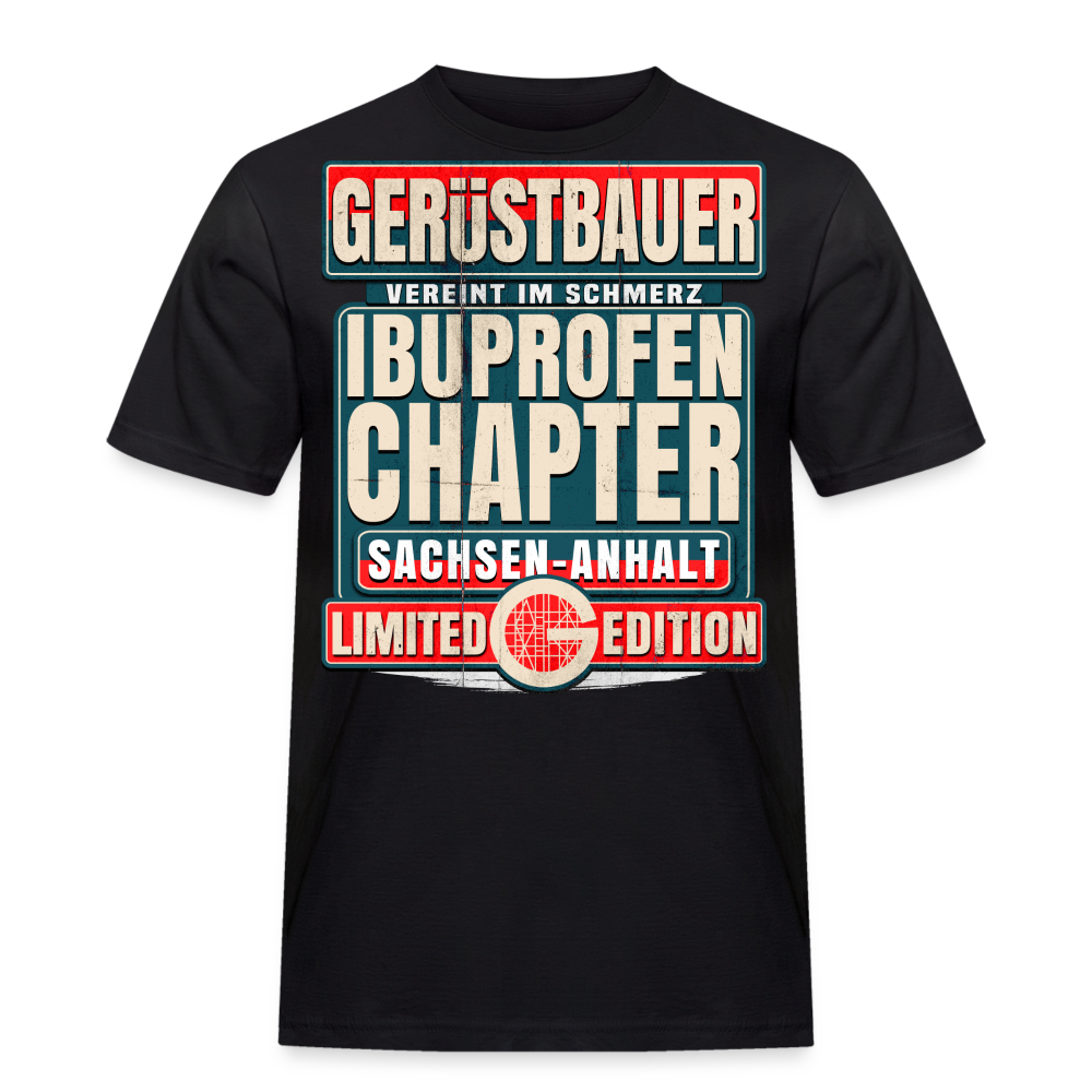 Ibuprofen Chapter Sachsen Anhalt Gerüstbauer T-Shirt - Schwarz