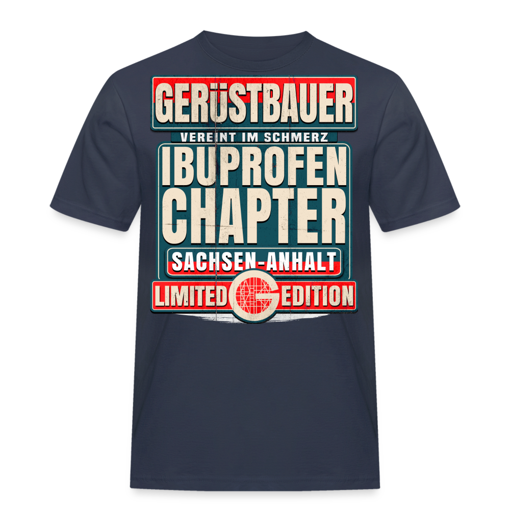 Ibuprofen Chapter Sachsen Anhalt Gerüstbauer T-Shirt - Navy