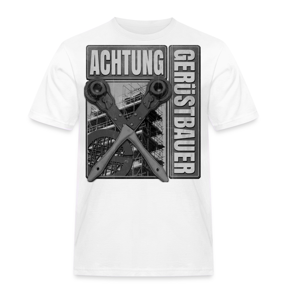 Achtung Gerüstbauer T-Shirt Black / White - weiß