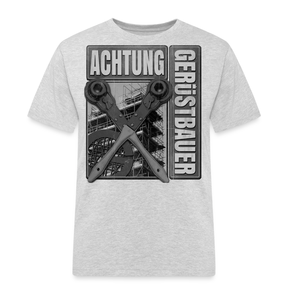 Achtung Gerüstbauer T-Shirt Black / White - Grau meliert