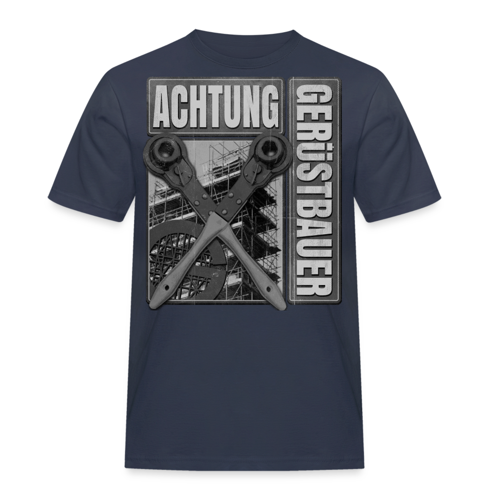 Achtung Gerüstbauer T-Shirt Black / White - Navy