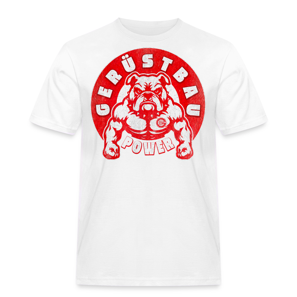 Gerüst Power Red - Workwear T-Shirt - Weiß