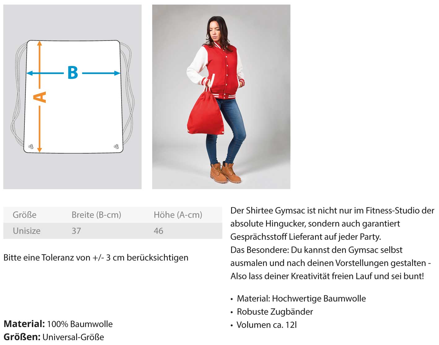 Gerüstbauer Baden Württemberg  - Baumwoll Gymsac €19.95 Gerüstbauer - Shop >>