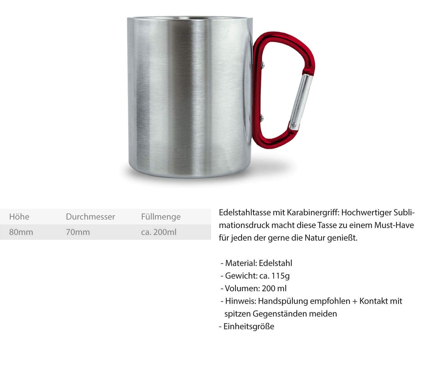 Gerüstbauer - Edelstahltasse mit Karabinergriff €19.95 Gerüstbauer - Shop >>