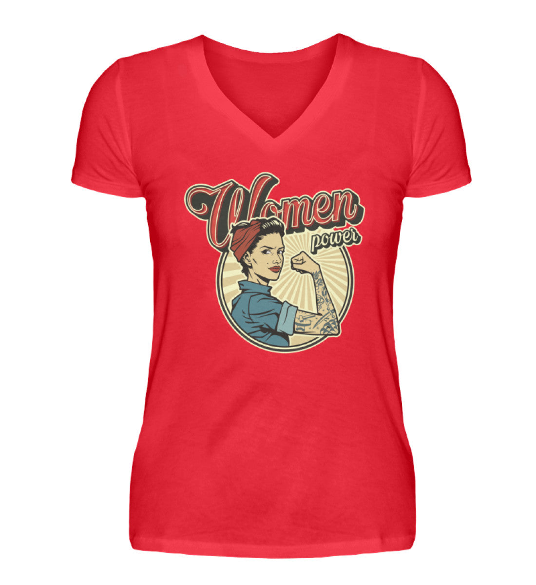 Women Power  - V-Neck Damenshirt €24.95 Gerüstbauer - Shop >>