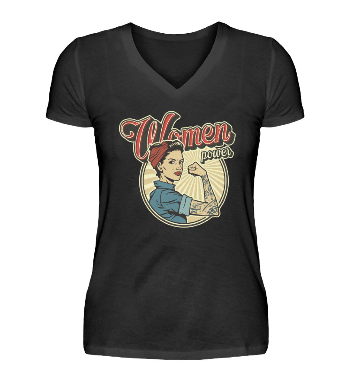 Women Power  - V-Neck Damenshirt €24.95 Gerüstbauer - Shop >>