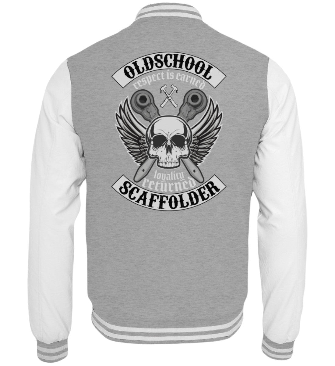 Oldschool Scaffolder  - College Sweatjacke €59.95 Gerüstbauer - Shop >>
