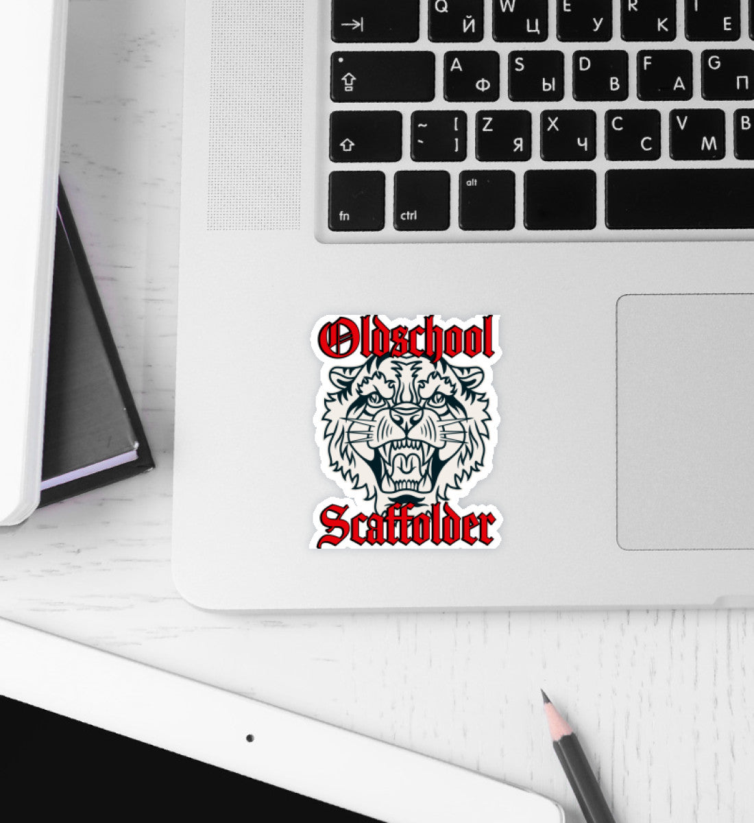 Oldschool Scaffolder / Tiger  - Sticker €2.95 Gerüstbauer - Shop >>