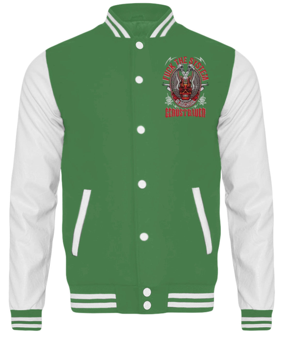 Fuck the System Oldschool Gerüstbauer  - College Sweatjacke €59.95 Gerüstbauer - Shop >>
