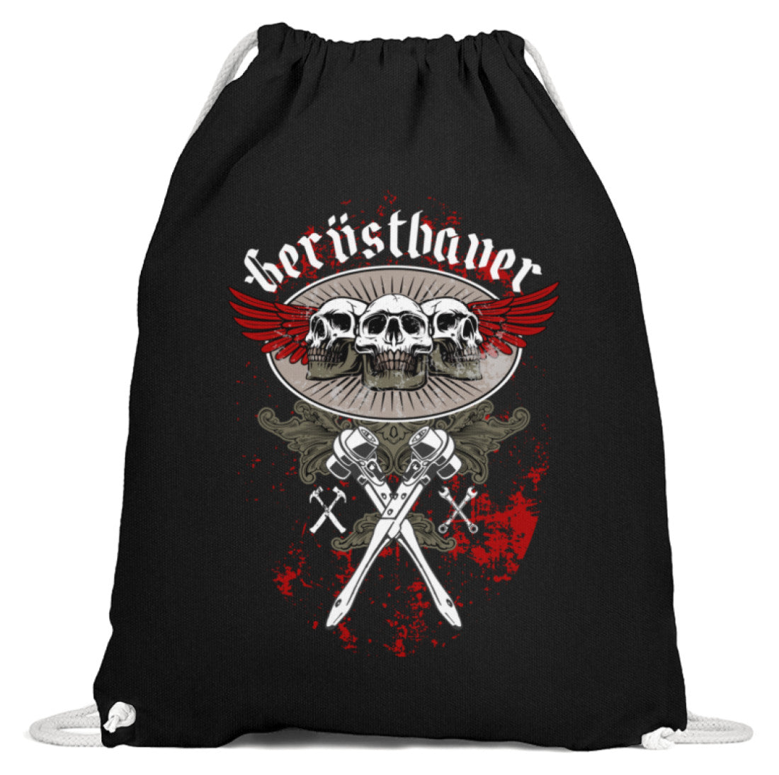 Gerüstbauer Skull  - Baumwoll Gymsac €19.95 Gerüstbauer - Shop >>