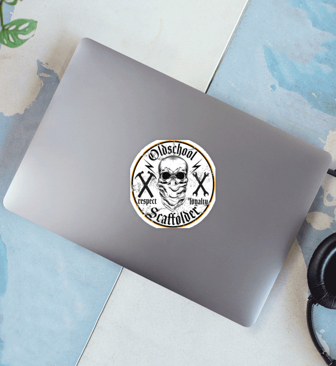 Oldschool Scaffolder - Sticker (10x10cm) €4.95 Gerüstbauer - Shop >>