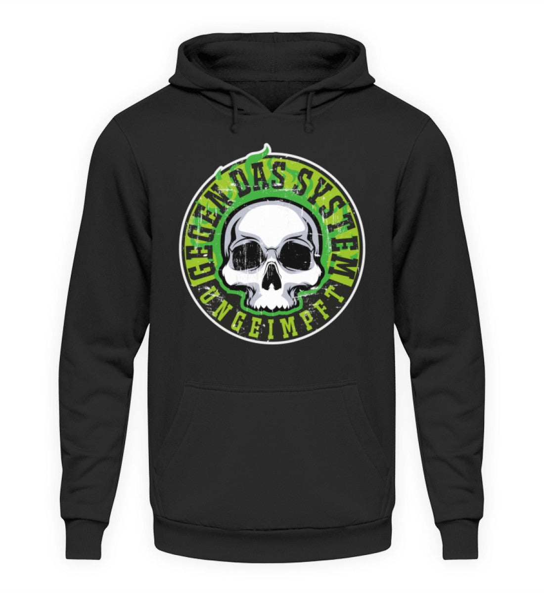 Gegen das System Ungeimpft Hoddie bedruckt www.geruestbauershop.de