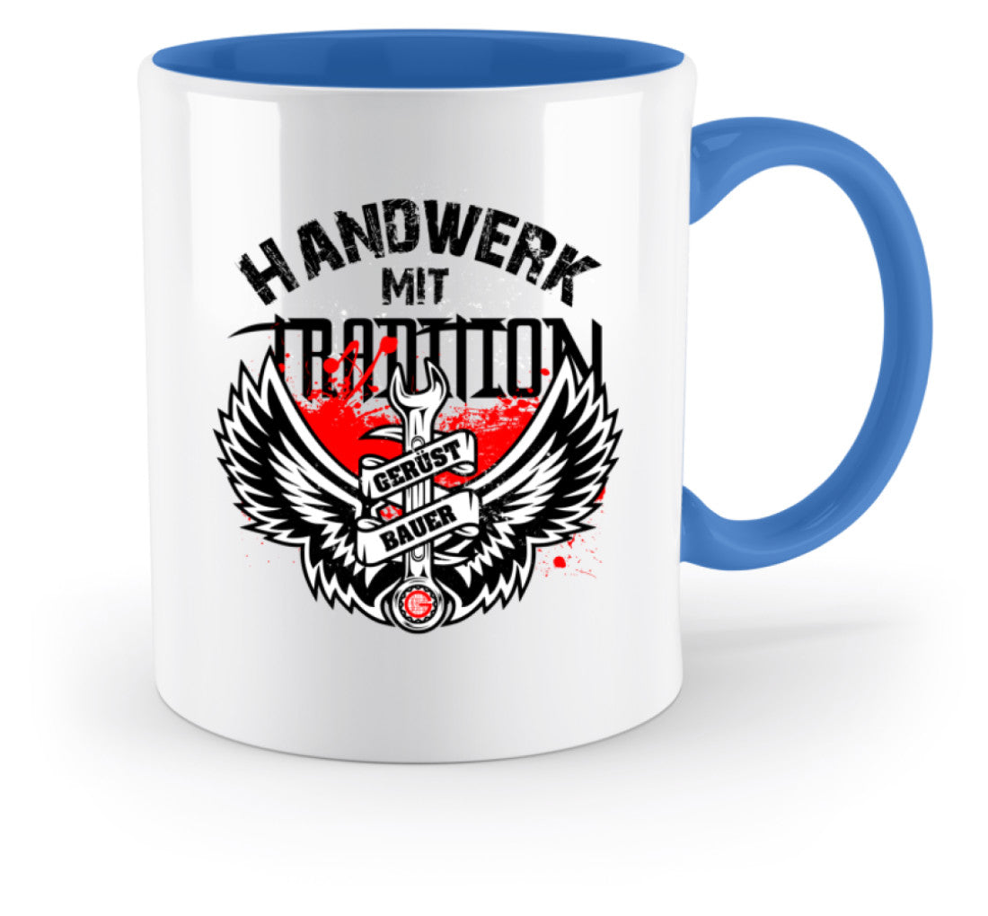 Handwerk mit Tradition Gerüstbauer  - Zweifarbige Tasse €18.95 Gerüstbauer - Shop >>