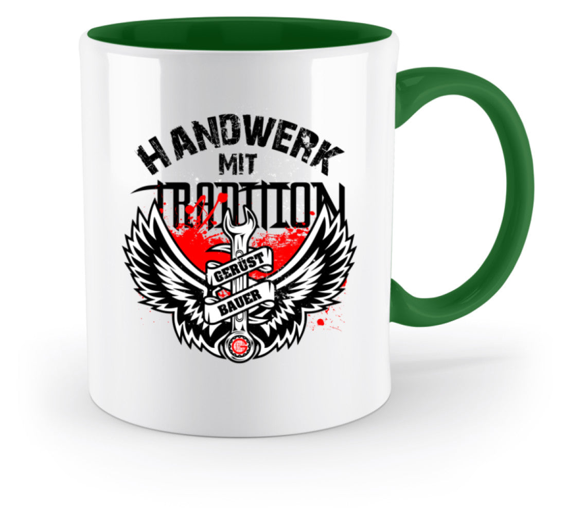 Handwerk mit Tradition Gerüstbauer  - Zweifarbige Tasse €18.95 Gerüstbauer - Shop >>