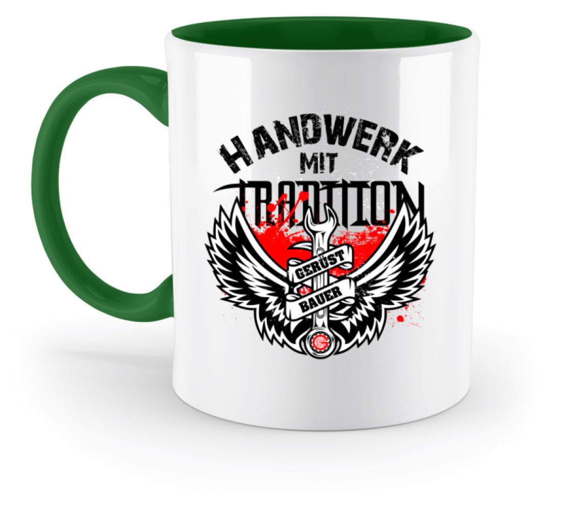 Handwerk mit Tradition Gerüstbauer  - Zweifarbige Tasse €18.95 Gerüstbauer - Shop >>