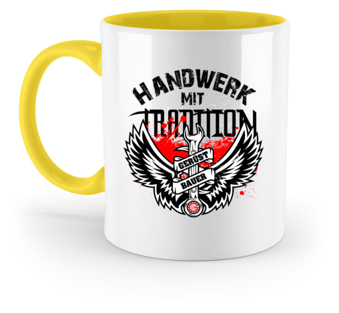 Handwerk mit Tradition Gerüstbauer  - Zweifarbige Tasse €18.95 Gerüstbauer - Shop >>