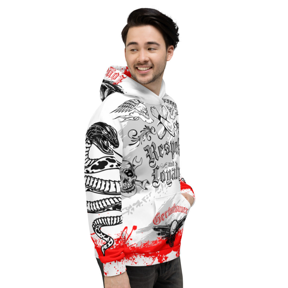 Gerüstbauer Hoodie im Allover Print Weiß €51.95 Gerüstbauer - Shop >>