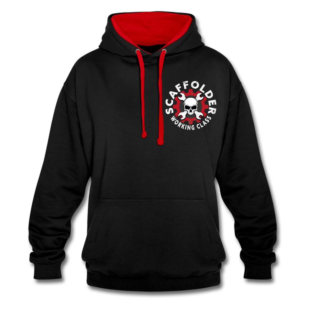 Kontrast-Hoodie - Schwarz/Rot