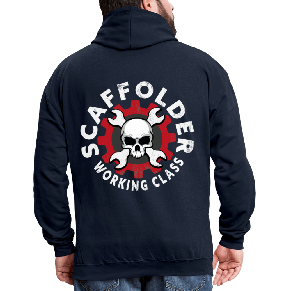 Kontrast-Hoodie - Navy/Rot