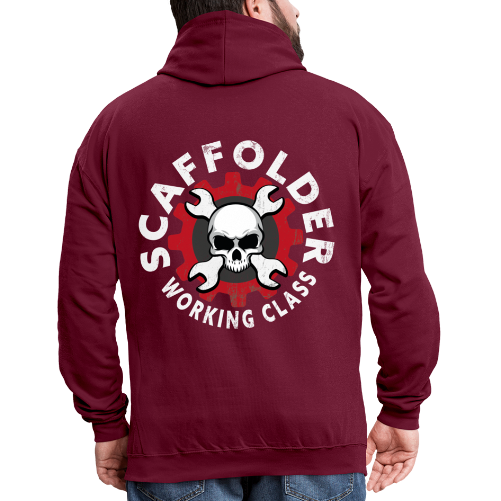 Kontrast-Hoodie - Weinrot/Anthrazit