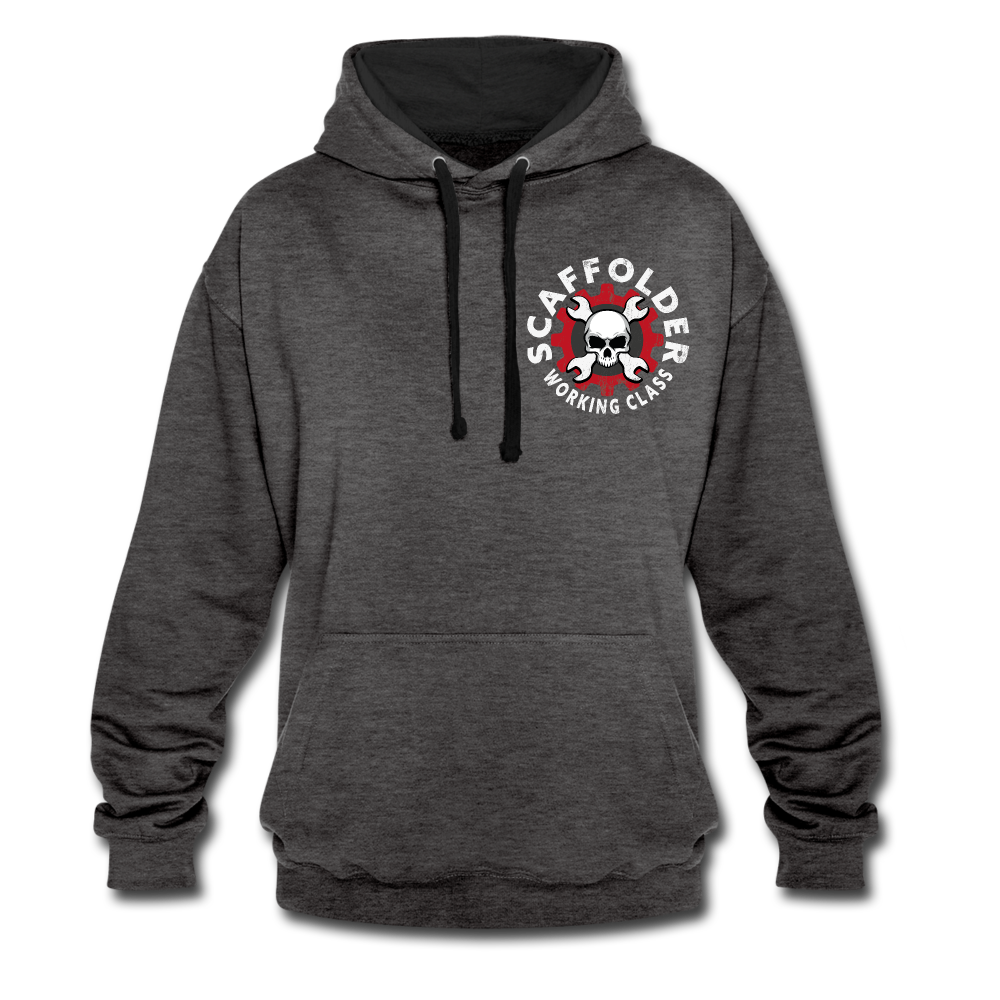 Kontrast-Hoodie - Anthrazit/Schwarz
