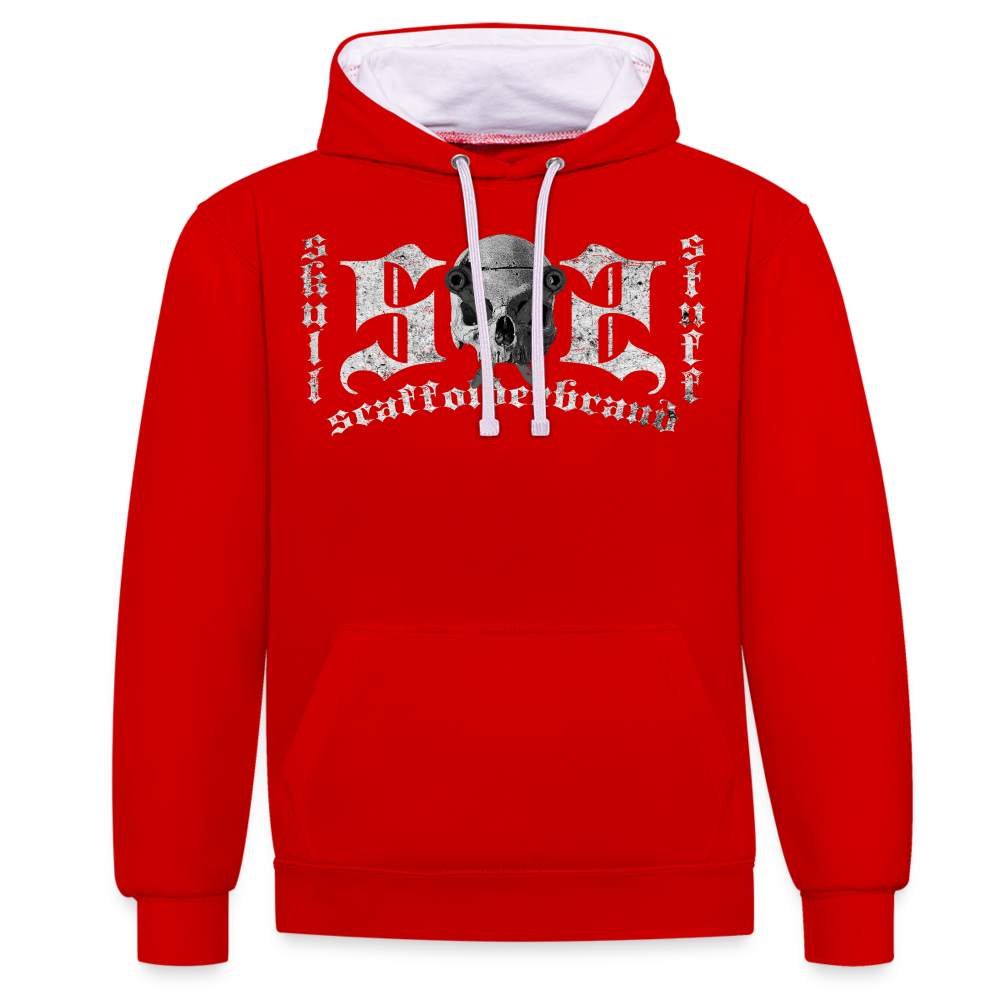 Gerüstbauer - Kontrast Hoodie - Rot/Weiß