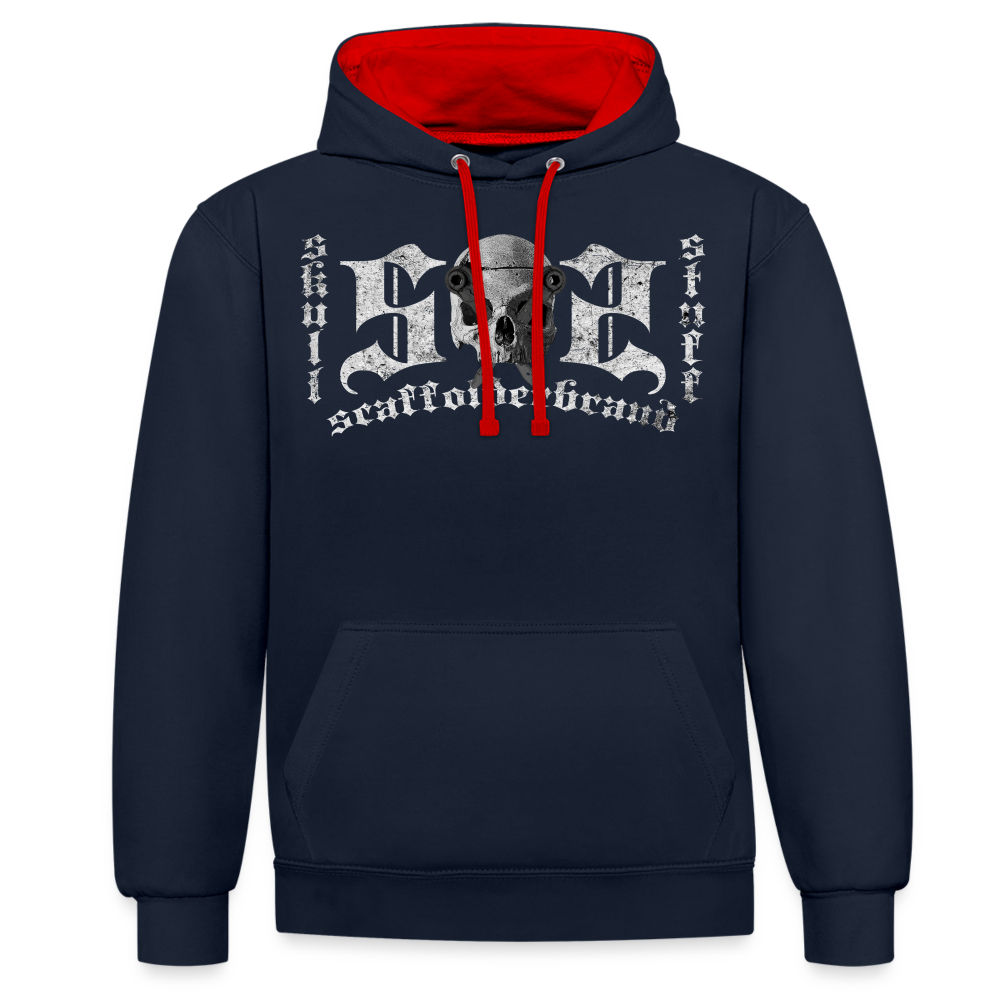 Gerüstbauer - Kontrast Hoodie - Navy/Rot