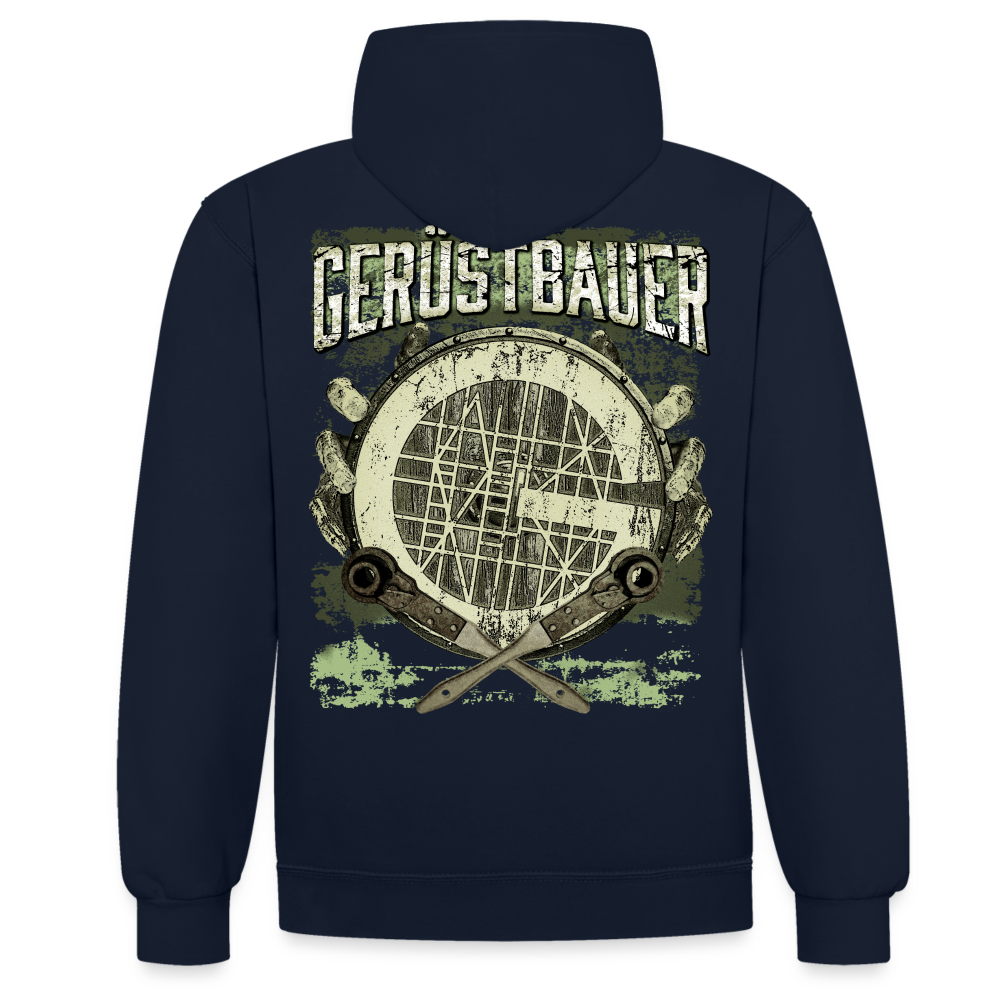 Gerüstbauer - Kontrast Hoodie - Navy/Rot