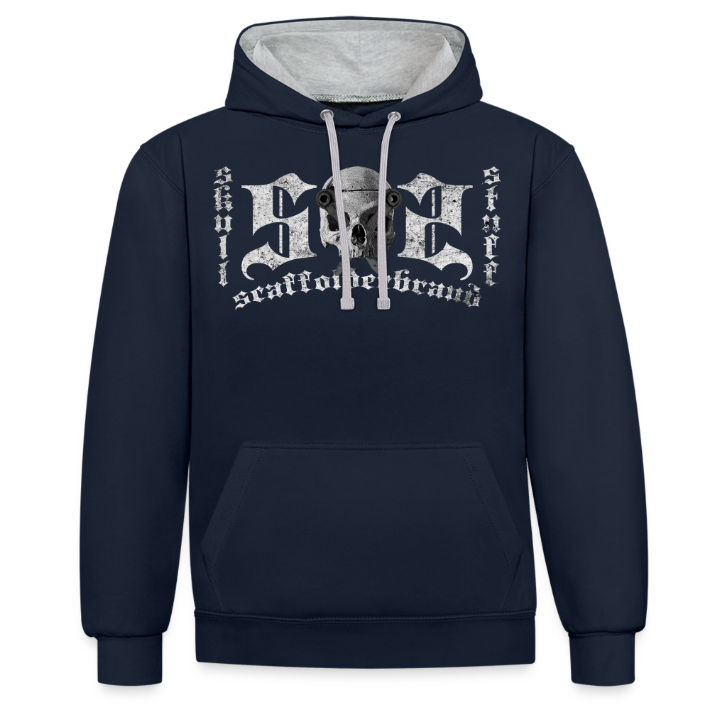 Gerüstbauer - Kontrast Hoodie - Navy/Grau meliert