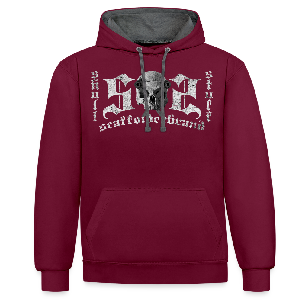 Gerüstbauer - Kontrast Hoodie - Weinrot/Anthrazit