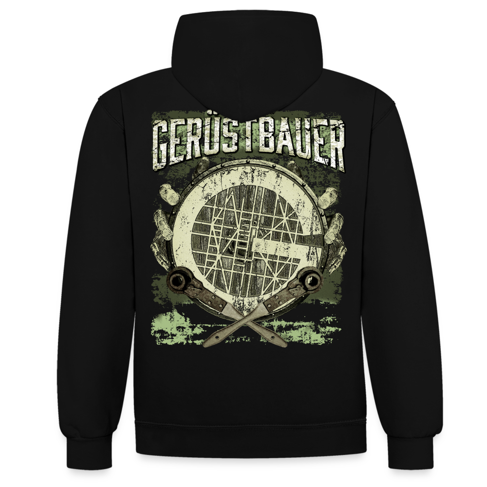 Gerüstbauer - Kontrast Hoodie - Schwarz/Gold